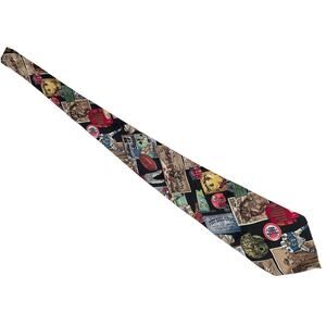 Vintage Football Tie Nicole Miller  1994 Bob Kerrey Signed  Silk Made in Korea